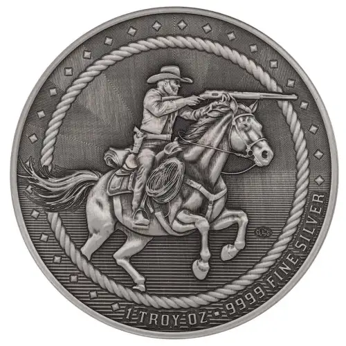 1 oz Cowboy - Rifleman Antique Silver Round (3)