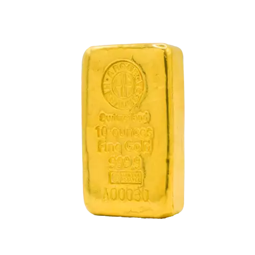10 oz Gold Argor-Heraeus cast bar (2)