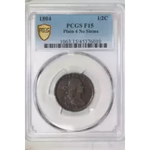 1804 1/2C Plain 4 No Stems, BN