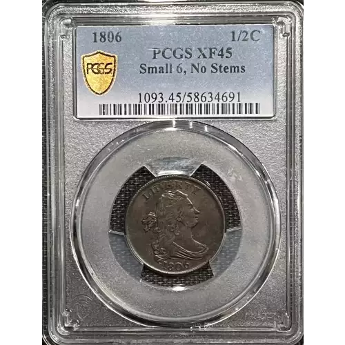 1806 1/2C Small 6, No Stems, BN (2)