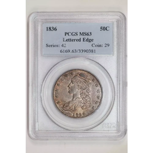 1836 50C Lettered Edge