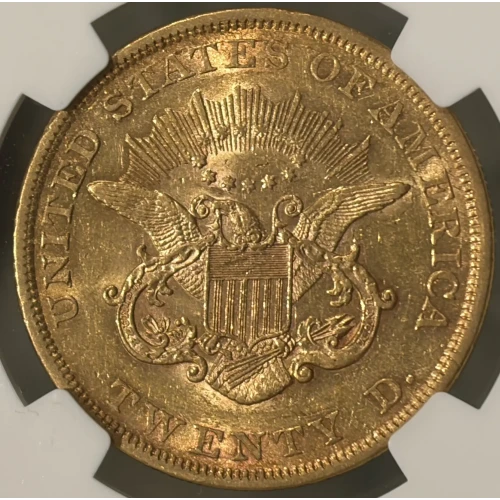 1861 $20 GOLD LIBERTY DOUBLE EAGLE NGC AU53 (3)