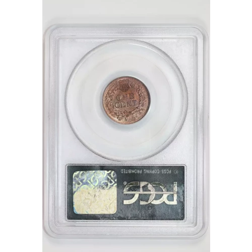 1865 FANCY 5 INDIAN CENT PCGS MS64 RED OGH - VERY PQ! (2)