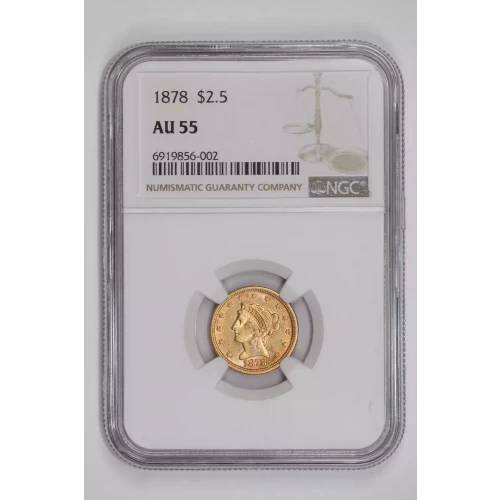 1878 $2.5 GOLD LIBERTY QUARTER EAGLE NGC AU55 (2)