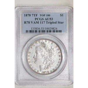 1878 7TF $1 R78 VAM 117 Tripled Star