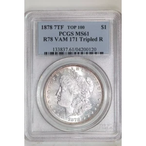 1878 7TF $1 R78 VAM 171 Tripled R