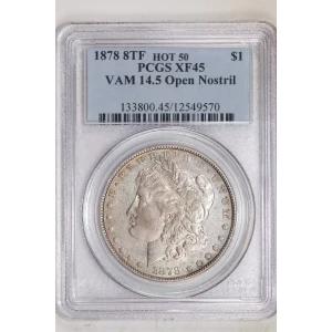 1878 8TF $1 VAM 14.5 Open Nostril