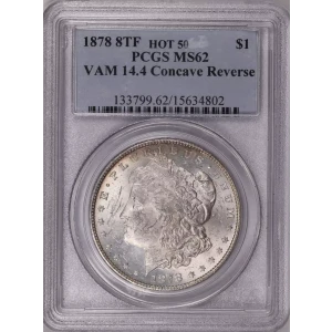 1878 8TF $1 VAM 14.4 Concave Reverse