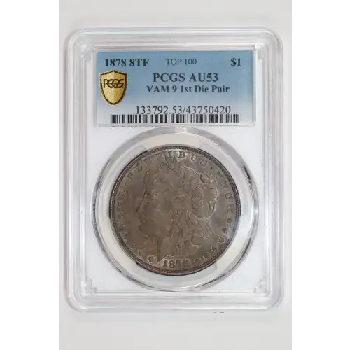 1878 8TF $1 VAM 9, First Die Pair TOP 100