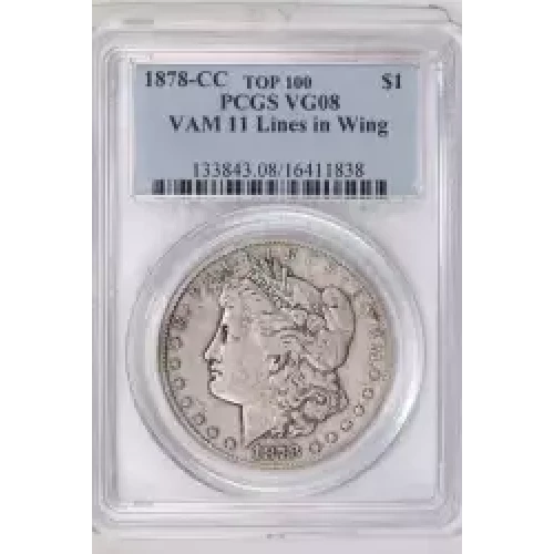 1878-CC $1 VAM 11 Lines in Wing (2)