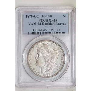1878-CC $1 VAM 24 Doubled Leaves