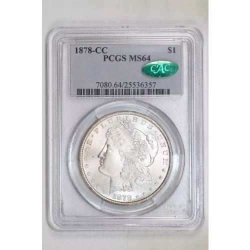 1878-CC MORGAN DOLLAR PCGS MS64 CAC - VERY PQ!