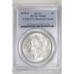 1878-S $1 VAM 17A Denticle Clash