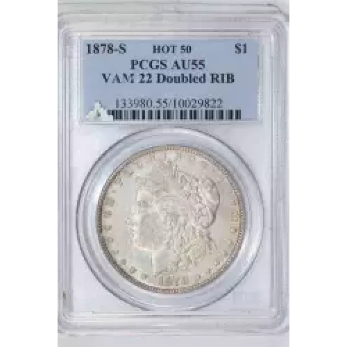 1878-S $1 VAM 22 Doubled RIB