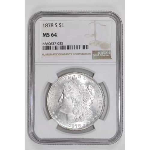 1878-S MORGAN DOLLAR NGC MS64