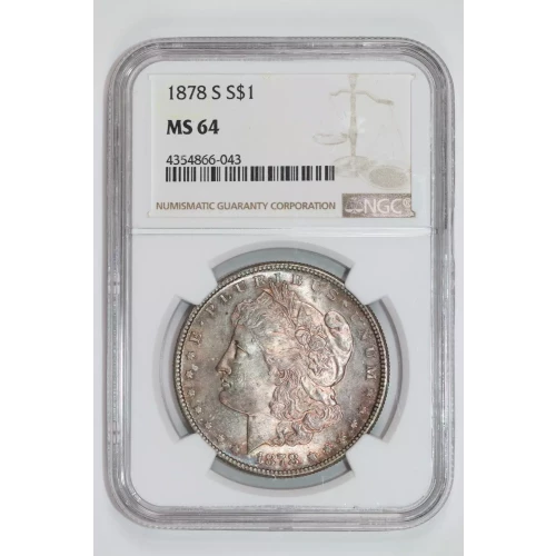 1878-S MORGAN DOLLAR NGC MS64