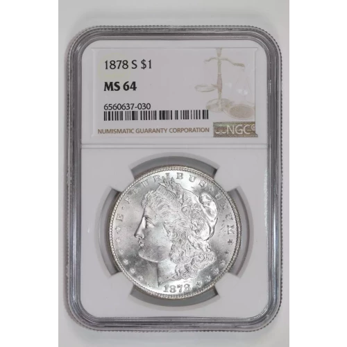 1878-S MORGAN DOLLAR NGC MS64