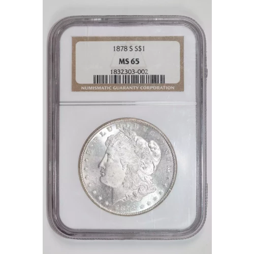 1878-S MORGAN DOLLAR NGC MS65 PQ! (2)