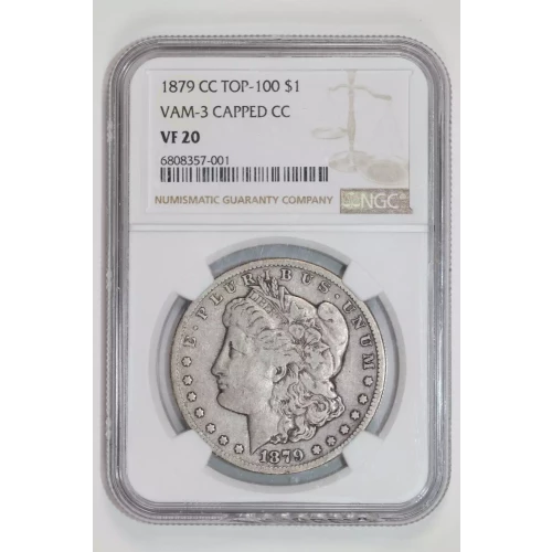 1879-CC VAM-3 CAPPED CC MORGAN DOLLAR NGC VF20