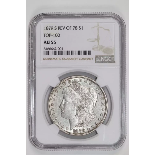 1879-S REVERSE OF 1878 MORGAN DOLLAR NGC AU55