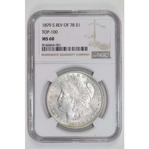 1879-S REVERSE OF 1878 MORGAN DOLLAR NGC MS60