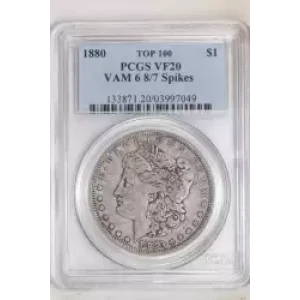 1880 $1 VAM 6 8/7 Spikes