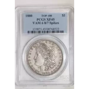 1880 $1 VAM 6 8/7 Spikes