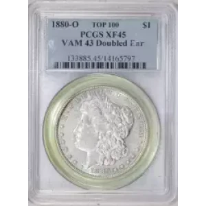 1880-O $1 VAM 43 Doubled Ear