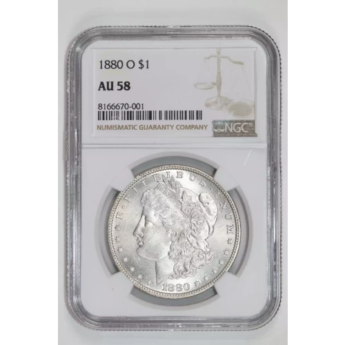 1880-O MORGAN DOLLAR NGC AU58