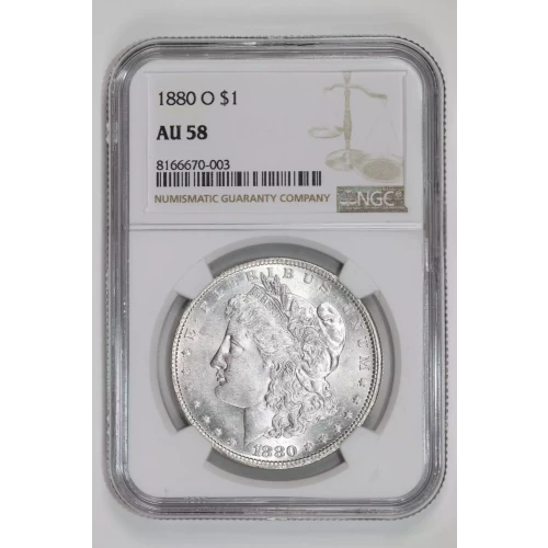 1880-O MORGAN DOLLAR NGC AU58