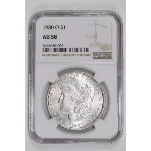 1880-O MORGAN DOLLAR NGC AU58