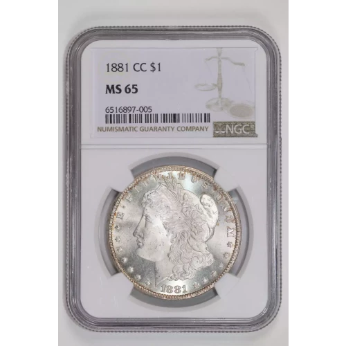 1881-CC MORGAN DOLLAR NGC MS65 FRESH PQ COIN!