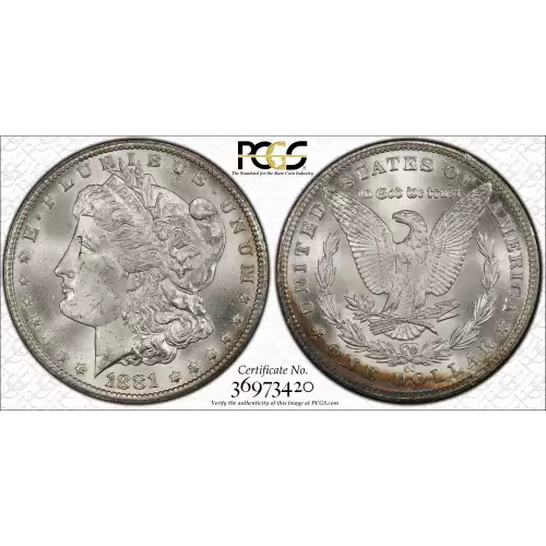 1881-CC MORGAN DOLLAR PCGS MS64 CAC - ORIGINAL PQ! (2)