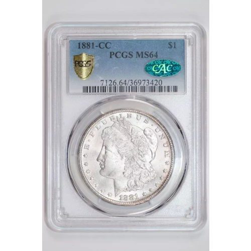 1881-CC MORGAN DOLLAR PCGS MS64 CAC - ORIGINAL PQ! (2)