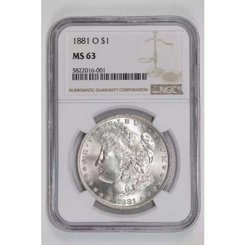 1881-O MORGAN DOLLAR NGC MS63 - LOOKS NICER!