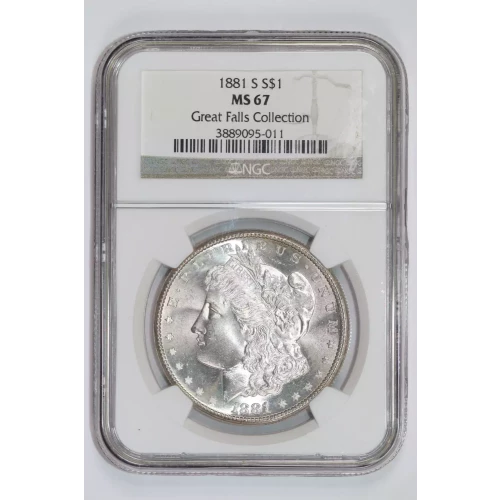 1881-S MORGAN DOLLAR NGC MS67 - VERY FLASHY PQ COIN!