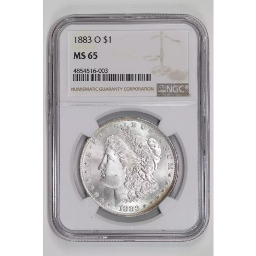 1883-O MORGAN DOLLAR NGC MS65 PRETTY RAINBOW REVERSE!