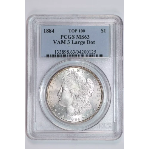 1884 $1 VAM 3 Large Dot TOP 100