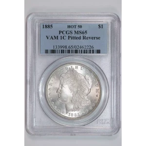 1885 $1 VAM 1C Pitted Reverse HOT 50