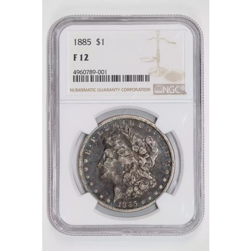 1885 MORGAN DOLLAR NGC F12