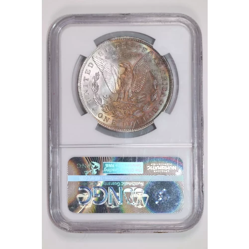 1885-O MORGAN DOLLAR NGC MS65 PRETTY RAINBOW REVERSE! (2)