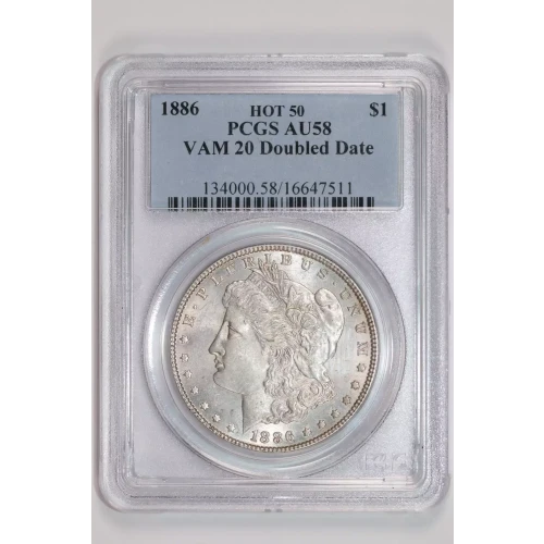 1886 $1 VAM 20 Doubled Date HOT 50
