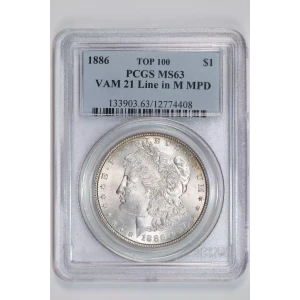 1886 $1 VAM 21 Line in M MPD TOP 100