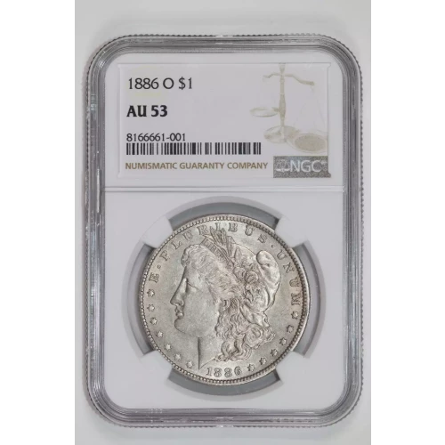 1886-O MORGAN DOLLAR NGC AU53