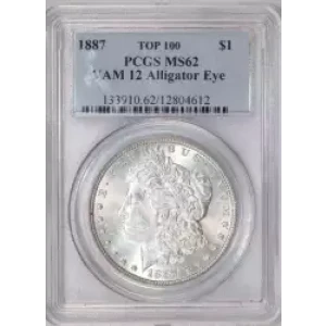1887 $1 VAM 12 Alligator Eye