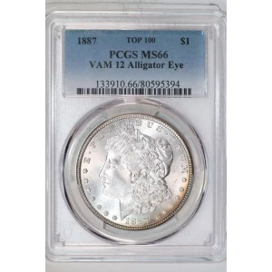 1887 $1 VAM 12 Alligator Eye