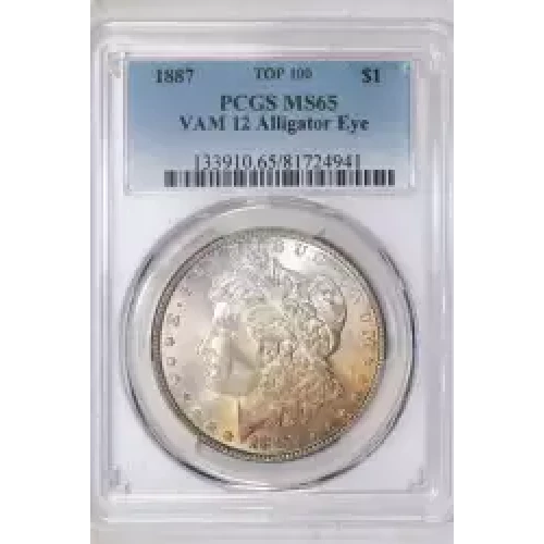 1887 $1 VAM 12 Alligator Eye