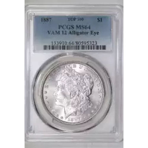 1887 $1 VAM 12 Alligator Eye