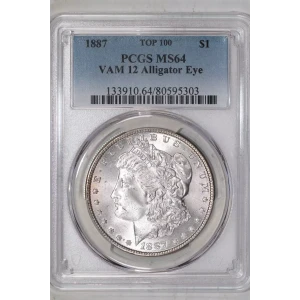 1887 $1 VAM 12 Alligator Eye