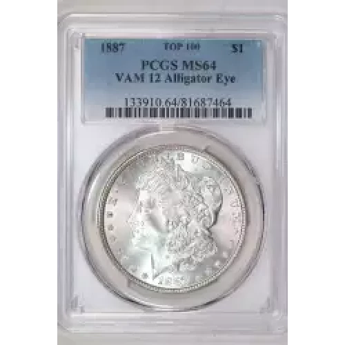 1887 $1 VAM 12 Alligator Eye